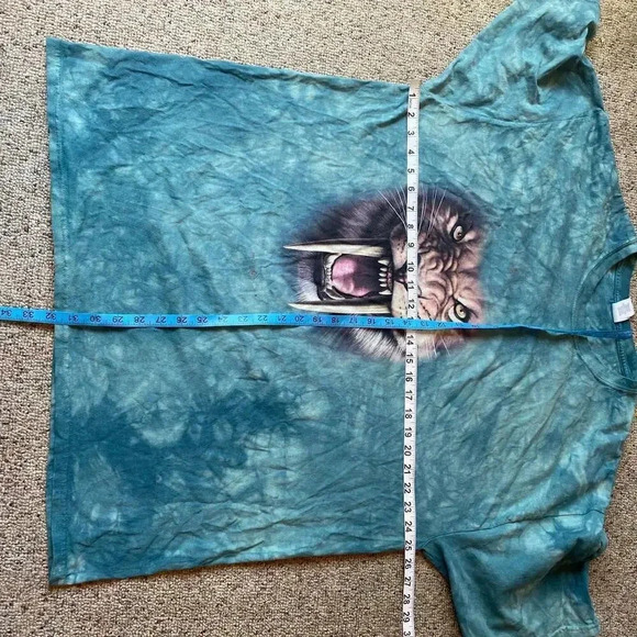 Cotton Tied Dyed Lion and Cat Prints Shirt Unisex Adult Plus Size 2XL - Picture 2 of 5